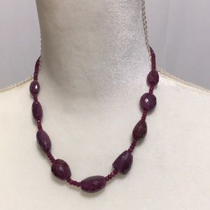 GEMS EN VOGUE ROUGH RUBY STONES NECKLACE